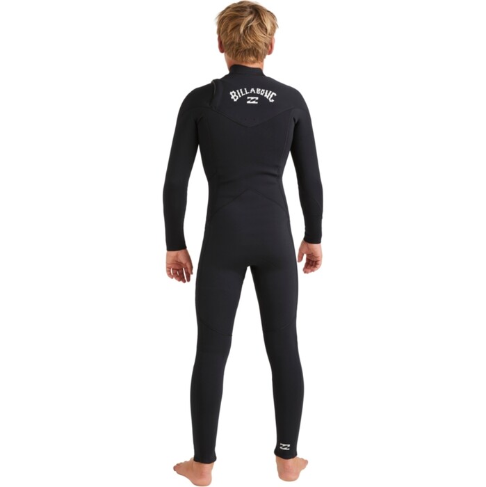 2024 Billabong Junior Foil 4/3mm Brustreiverschluss Neoprenanzug ABBW100155 - Black